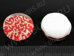 Кабошон стеклянный 33 Круглый 18*18*5мм рисунок 08 (стекло)