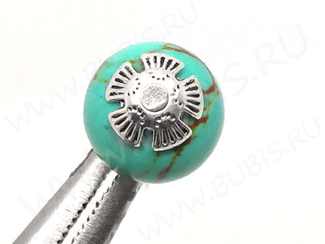 (СКИДКИ!!!) 238 Шапочка Лепестки 8*8*2,4мм античное серебро (литьё) (50шт.)