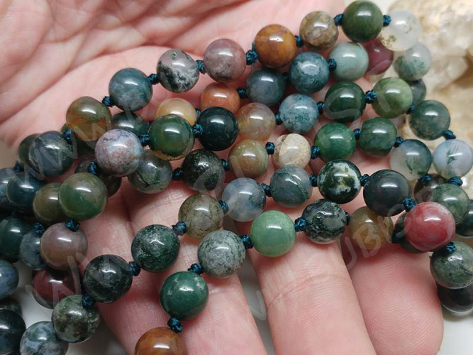 Бусина округлая 8мм Агат Индийский (камни) (НИТЬ)