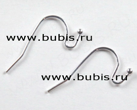 Швензы-крючки №077 с шариком 20*12мм цвет платины (Хирургическая сталь) (1 пара)