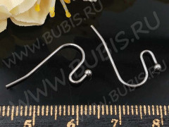 Швензы-крючки №077 с шариком 20*12мм цвет платины (Хирургическая сталь) (1 пара)