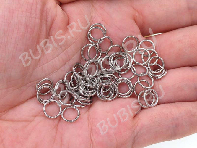 (СКИДКИ!!!) Колечки обычные толстые 8*1мм цвет платины (Brass) (50шт)