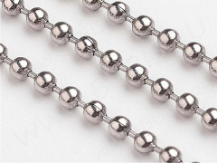 Цепочка S09 шариковая хирургическая сталь d=2мм цвет платины (ювелирная сталь) (50см)