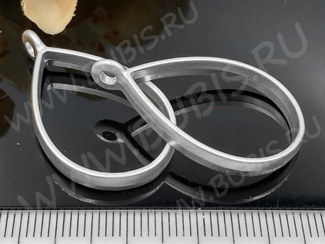 Подвеска Рамка 03 Капля 34*20,5*5,9мм матовая серебристая (литьё)