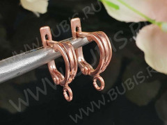 Швензы с английским замком №115 Серп 19*13*4,5мм розовое золото (Brass с позолотой) (1 пара)