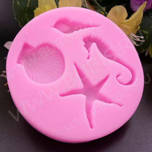 Молд 049 Морской 76*10мм розовый (силикон) (инструменты для моделирования)