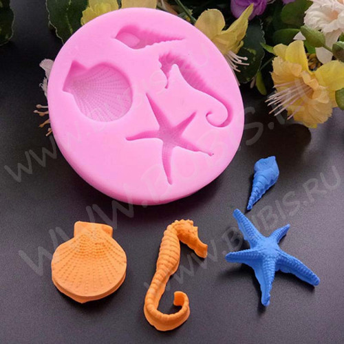 Молд 049 Морской 76*10мм розовый (силикон) (инструменты для моделирования)