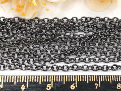 Цепочка I007 с простым плетением звено 3,5*2,8мм чёрный никель (Iron) (50см)