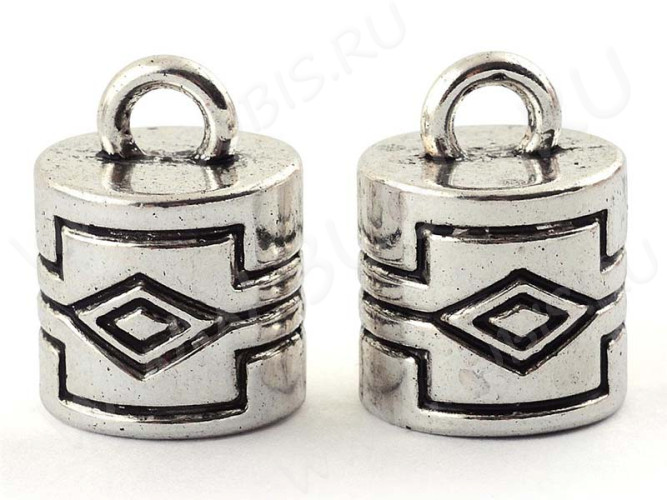 Концевик 094 с полоской 23*17*17мм античное серебро (литьё)