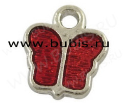 Подвеска Бабочка 03 11,5*10*1,5мм т.красная (цветные подвески)