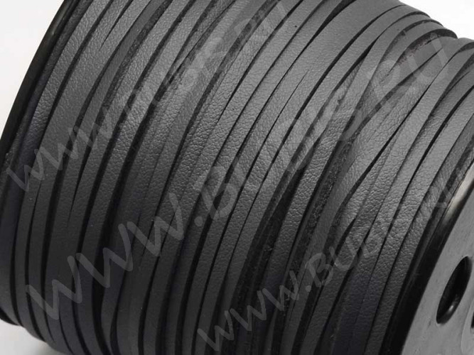 Шнур кожаный 49 кожзам полоска 2,7*1,5мм серый (1м)