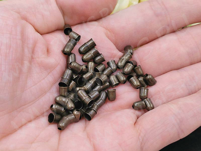 Концевик 012 для вклеивания (3мм) 5*4*4мм античная бронза (Iron) (20шт.)