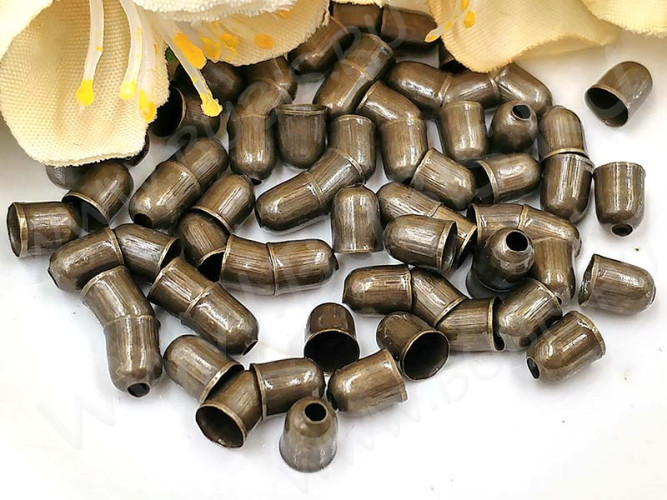 Концевик 012 для вклеивания (3мм) 5*4*4мм античная бронза (Iron) (20шт.)