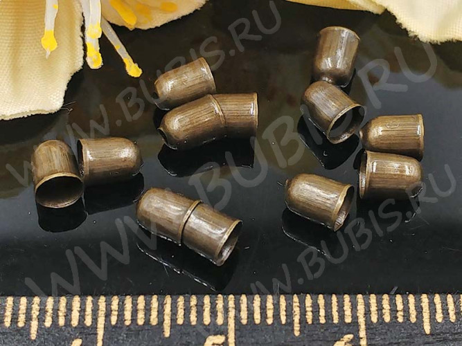 Концевик 012 для вклеивания (3мм) 5*4*4мм античная бронза (Iron) (20шт.)