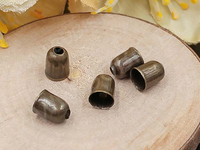 Концевик 012 для вклеивания (3мм) 5*4*4мм античная бронза (Iron) (20шт.)