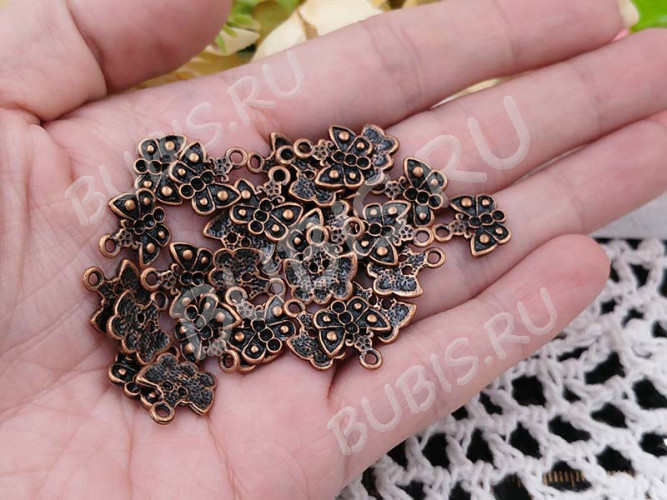 Подвеска Бабочка 13 13*12*1,8мм античная медь (литьё)