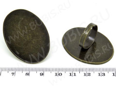 Основа (заготовка) для кольца 091 с большим сеттингом 40*30мм 18мм античная бронза (Brass)