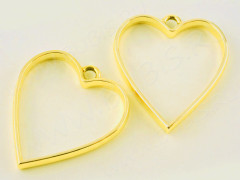 Подвеска Рамка 09 Сердце 34*30*3,7мм золотистая (литьё)