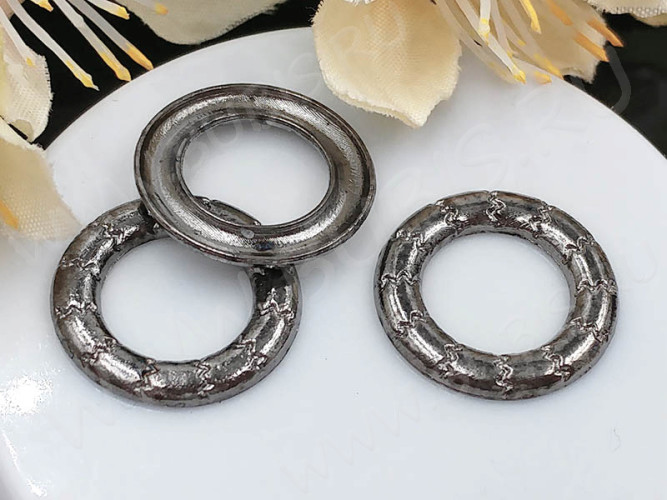 (СКИДКИ!!!) Кольцо декоративное 36 рамка 16,5*16,5*1,5мм чёрный никель (литьё) (10шт.)