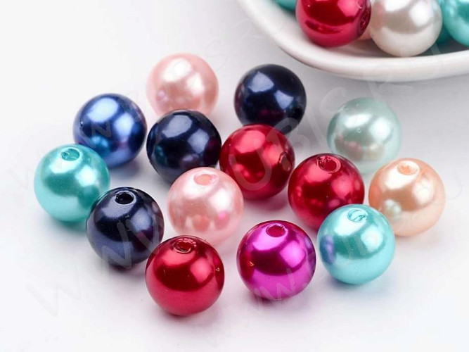 (СКИДКИ!!!) Бусина Округлая 33 "Жемчуг" 12мм микс (акрил) (10шт.)