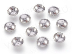 (СКИДКИ!!!) Шапочка тонкая 110 простая гладкая 8*8*2,3мм цвет платины (Хирургическая Сталь) (10шт.)