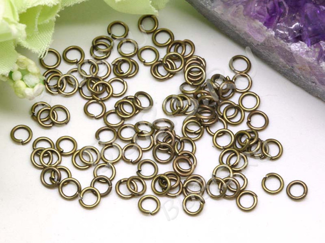 Колечки обычные 4*0,9мм античная бронза (Iron) (100шт)
