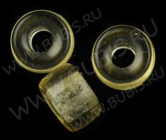 Бусина Колёсико 03 9*9*5,7мм золотистое прозрачное (стекло) (10шт.)
