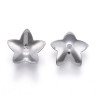 Купить Шапочка тонкая 113 простая Звёздочка 8*8*2мм цвет платины (Хирургическая Сталь) (10шт) с доставкой по России