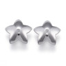 Купить Шапочка тонкая 113 простая Звёздочка 8*8*2мм цвет платины (Хирургическая Сталь) (10шт) с доставкой по России