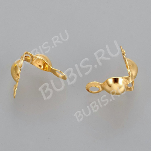 Зажимы №22 Калотты укреплённые 7,5*4мм золотистые (Iron) (50шт)