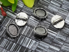 (СКИДКИ!!!) Подвеска-сеттинг Овал 06 шарм (сеттинг 8*6мм) 10,5*8,5*4мм античное серебро (литьё) (10шт.)