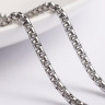 Купить Цепочка S60 Ювелирная сталь Ролло (Rolo) квадрат "Коробок" 6*5,5*3,5мм цвет платины (Хирургическая сталь) (50см) с доставкой по России