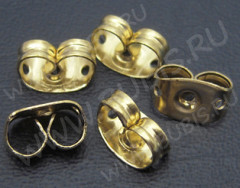 Зажимы для пуссет(гвоздиков) и швенз №05 6*4*3,3мм латунь (Brass) (10 пар)