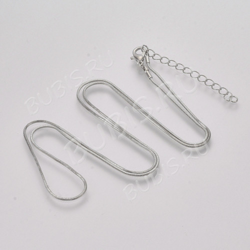 Шнур с замочком 59 Цепочка для кулона 1мм цвет платины (Brass) (60см)