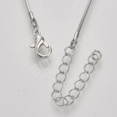 Шнур с замочком 59 Цепочка для кулона 1мм цвет платины (Brass) (60см)