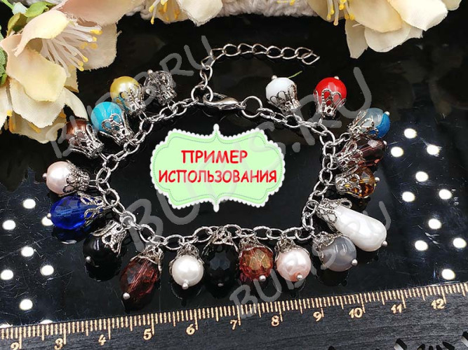 (СКИДКИ!!!) Бусина жемчуг округлая "Майорка" 8мм шарик бело-розовый (стекло)(НИТЬ)