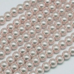 (СКИДКИ!!!) Бусина жемчуг округлая "Майорка" 8мм шарик бело-розовый (стекло)(НИТЬ)