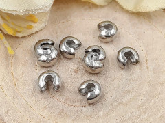 Обжимная бусина 05 маскировочная разъёмная покрывная 4*2,8мм цвет платины (Iron) (20шт.)