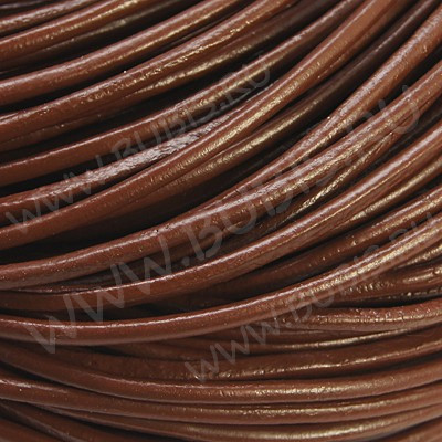 Шнур кожаный 03 воловья кожа круглый 2мм коричневый (1м)