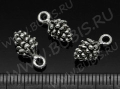 Подвеска Шишка 01 3D 13*6,5*5мм античное серебро (литьё)