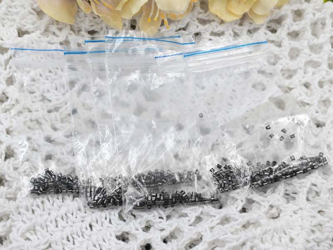 Зажимные бусины 01 трубочки 1,5-2мм чёрный никель (Brass) (2г. ок.300шт.)