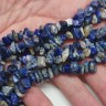 Крошка (галтовка) каменная 102 5-9мм Лазурит с пиритом натуральный (камни) (нить 45см) Купить Крошка (галтовка) каменная 102 5-9мм Лазурит с пиритом натуральный (камни) (нить 45см) с доставкой по России
