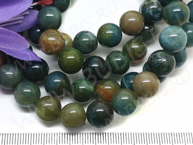 (ОПТ) Бусина округлая 10мм Агат Индийский (камни) (НИТЬ)