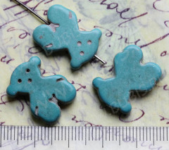 Бусина каменная Мишка 01 Бирюза 19,5*15*4мм голубо-бирюзовый (камни)