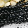 Купить (ОПТ) Бусина округлая 8мм Агат чёрный НАТУРАЛЬНЫЙ (камни) (НИТЬ) с доставкой по России