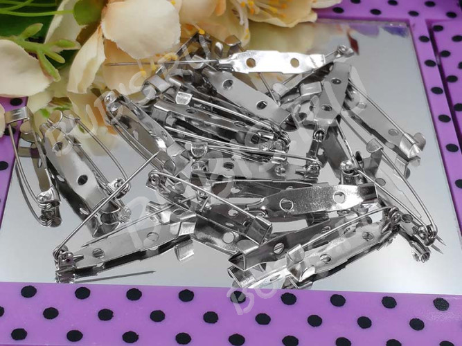 (СКИДКИ!!!) Основа (заготовка) для броши №23 Булавка 2 отверстия 30*6*5мм цвет платины (Iron) (10шт.)