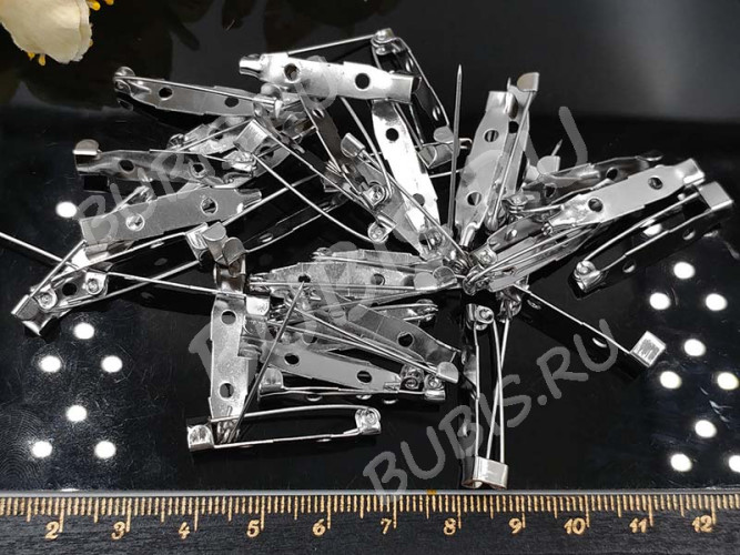 (СКИДКИ!!!) Основа (заготовка) для броши №23 Булавка 2 отверстия 30*6*5мм цвет платины (Iron) (10шт.)