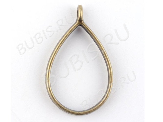 Подвеска Рамка 03 Капля 34*20,5*5,9мм античная бронза (литьё)