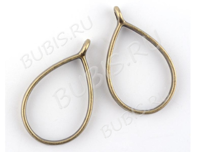 Подвеска Рамка 03 Капля 34*20,5*5,9мм античная бронза (литьё)