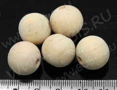 Бусина Округлая 16мм натуральная неокрашенная (дерево) (10шт.)